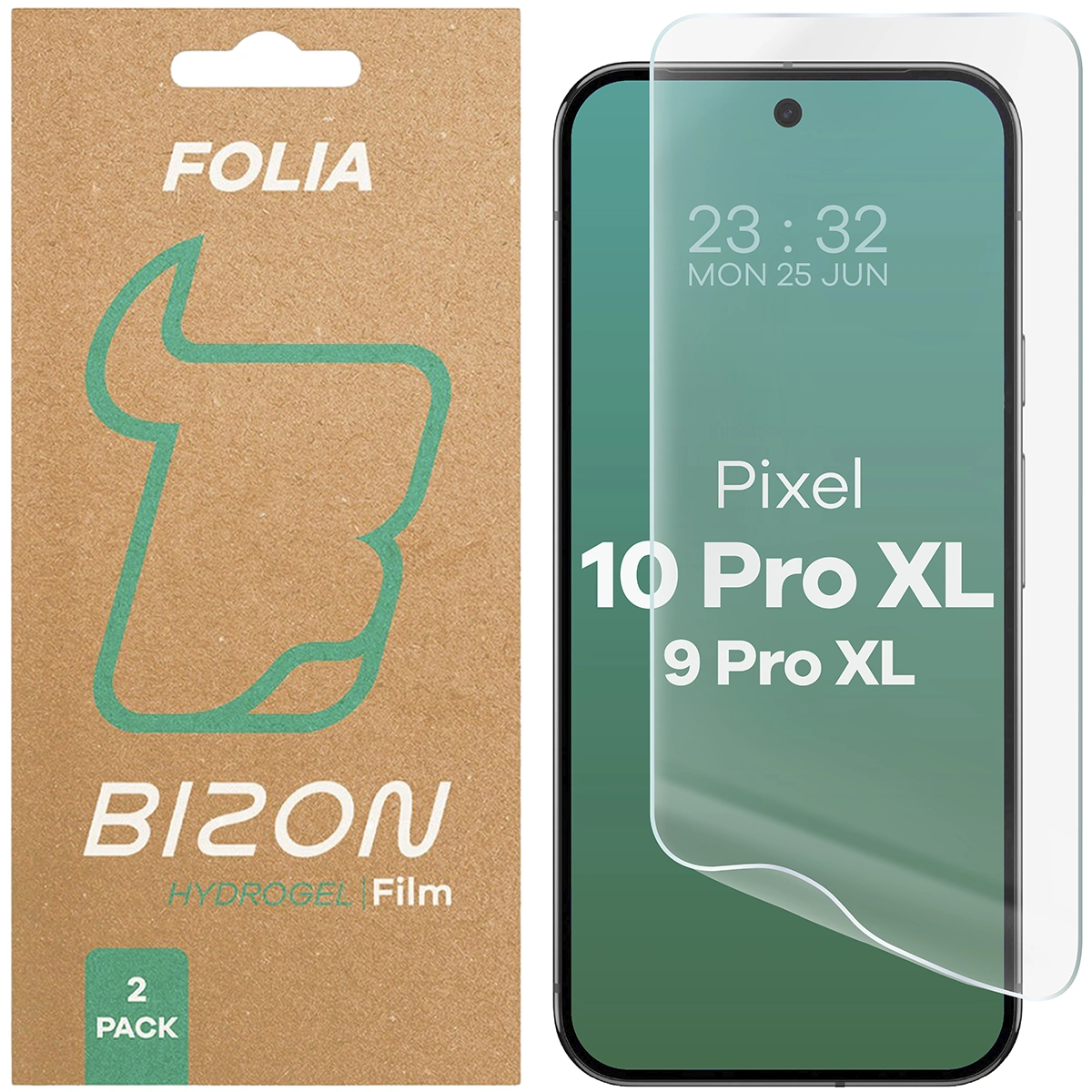 Folia hydrożelowa na ekran Bizon Film Hydrogel Front Duo do Google Pixel 10 Pro XL / 9 Pro XL, 2 sztuki